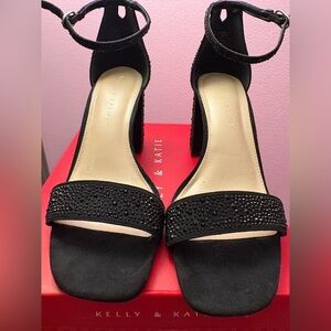 Kelly & Katie Black Embellished Heels
